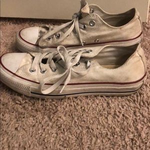 White Low Top Converse Sneakers - women’s